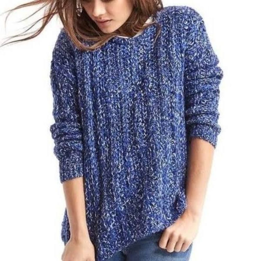 GAP Alpaca Sweater Chunky Blue Wool